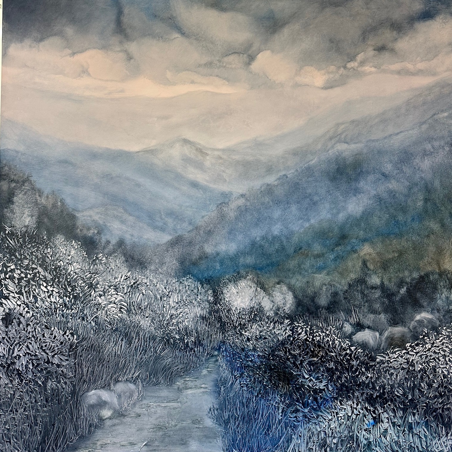 The Beautiful Distance, oil on board by Mohamed Khadra